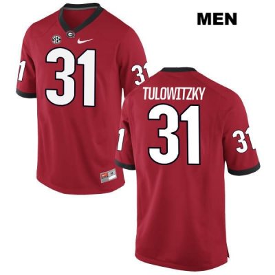 Men's Georgia Bulldogs NCAA #31 Reid Tulowitzky Nike Stitched Red Authentic College Football Jersey RQH4254BV